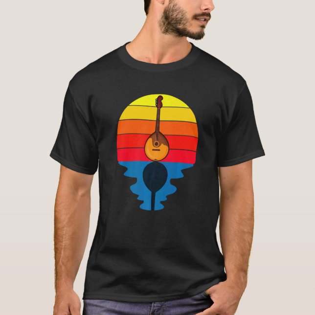 Sunset Music String Instrument Mandolin   T-Shirt (Front)