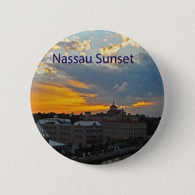 Sunset, Nassau Bahamas 6 Cm Round Badge (Front)