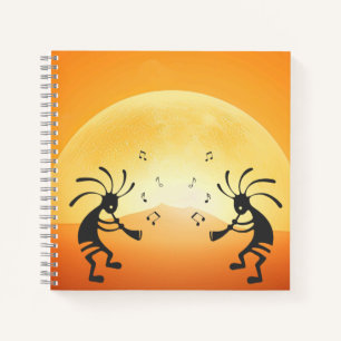 Sunset Native American Kokopelli Notebook