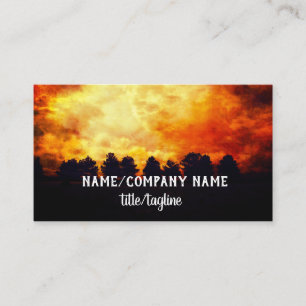 sunset nature art landscape orange and yellow business card