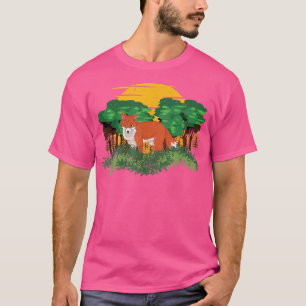 Sunset Nature Forest Trees Wildlife Animal Lover F T-Shirt