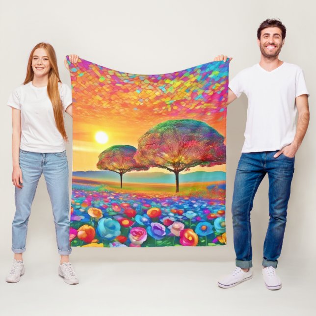Sunset Nature's Kaleidoscope  Fleece Blanket (In Situ)