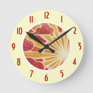 Sunset 'Numbers' clock round cream