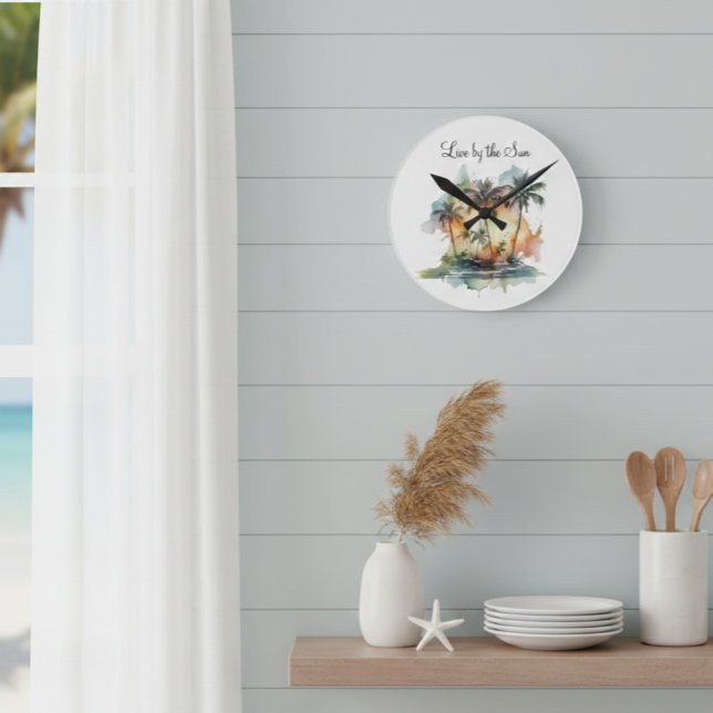 Sunset Oasis, custom Round Clock (Creator Uploaded)