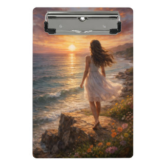 Sunset Ocean Aesthetic Photo Enlargement Mini Clipboard