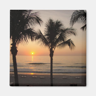 Sunset Ocean Beach Florida Photography Art Magnet