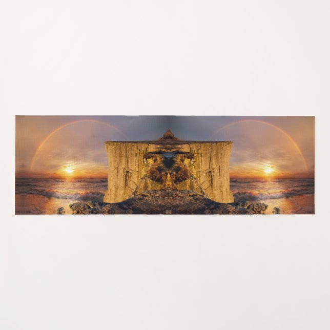 Sunset Ocean Cliff Yoga Mat (Front (Horizontal))