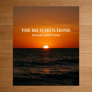 Sunset Ocean Custom Name Design Poster