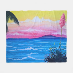 Sunset Ocean Fleece Blanket