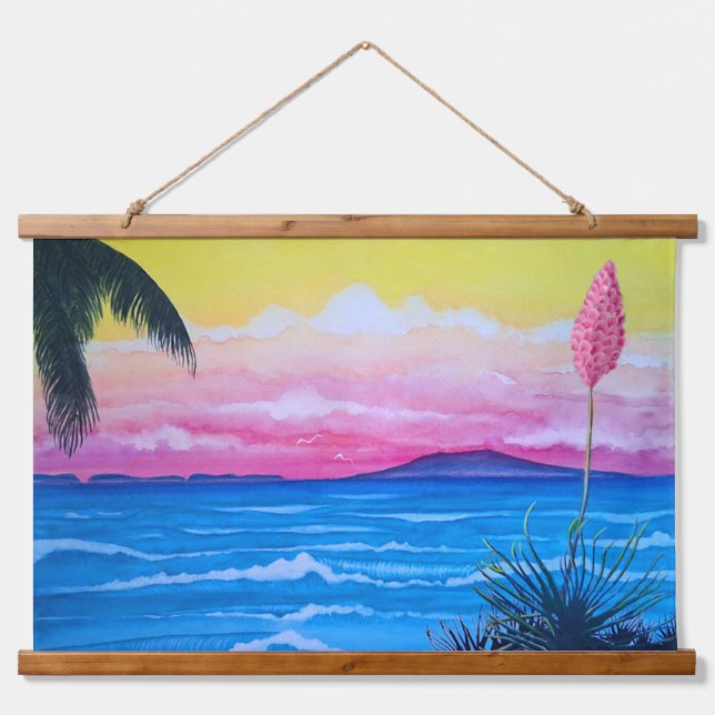 Sunset Ocean  Hanging Tapestry (Front)