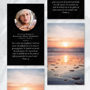 Sunset Ocean Memorial Prayer Card