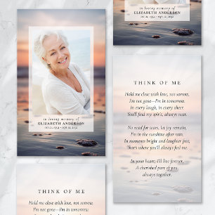 Sunset Ocean Photo Funeral Prayer Card