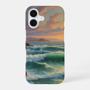Sunset Ocean Seascape Painting Artwork iPhone 16 Case