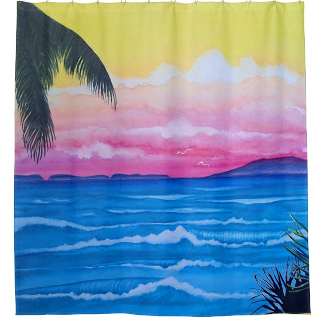 Sunset Ocean  Shower Curtain (Front)