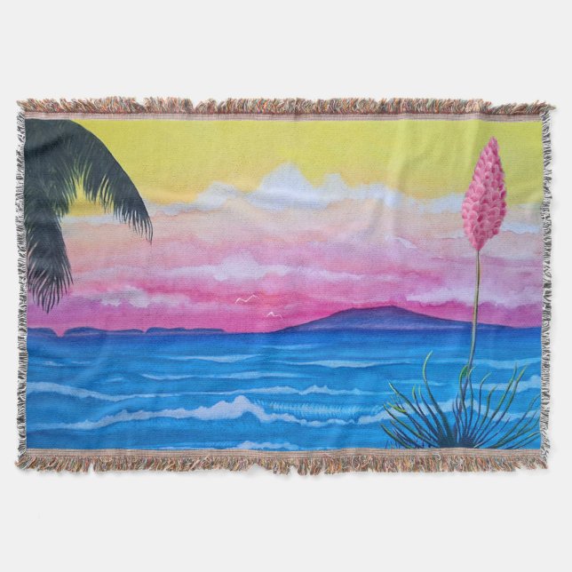 Sunset Ocean  Throw Blanket (Front)