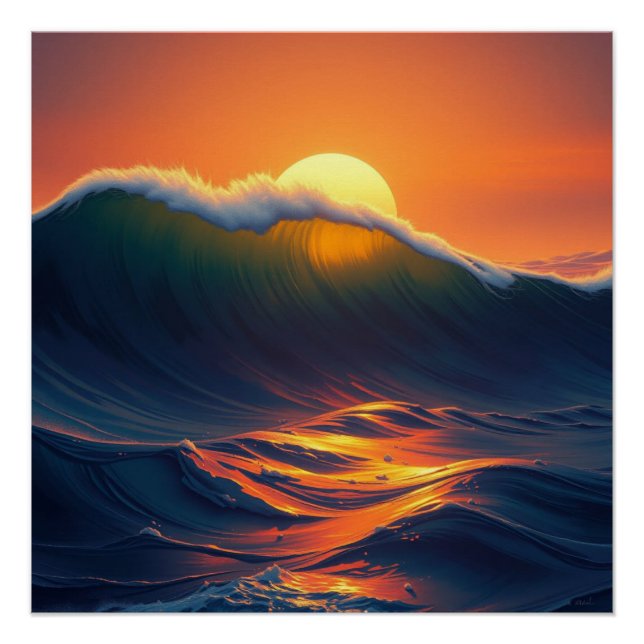 sunset ocean wall art (Front)