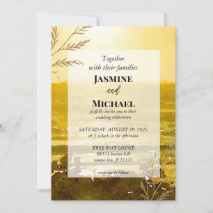 Sunset Ocean Water Invitation