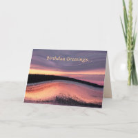 Sunset Ocean Wave Abstract Birthday