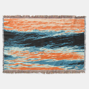 Sunset/Ocean/Wave/Sea Throw Blanket