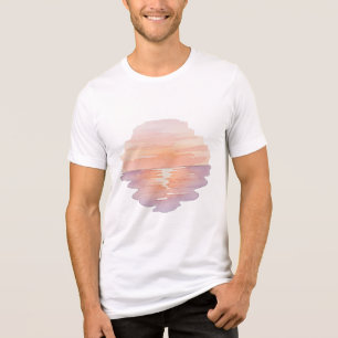 Sunset Ocean Waves – Minimalist Hand-Drawn T-Shirt Tri-Blend Shirt