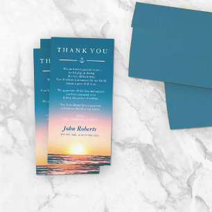 Sunset Ocean Waves Nautical Sympathy Thank You