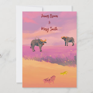 Sunset of us wedding invitation