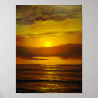 Sunset Oil Painting Poster