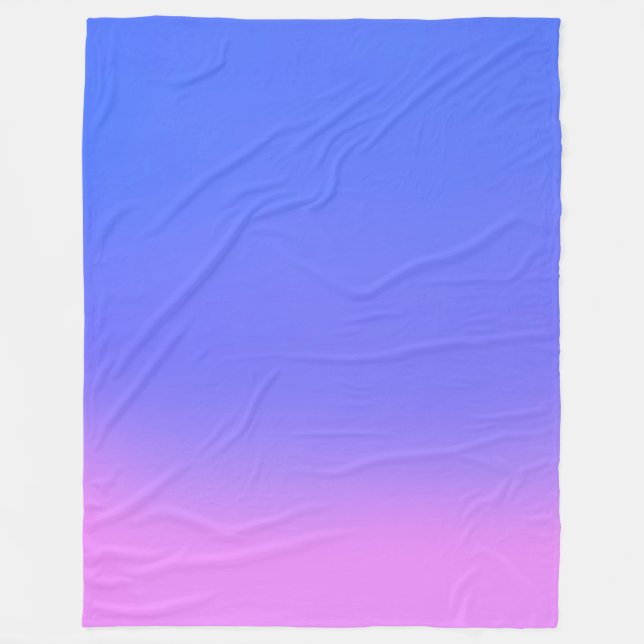 Sunset Ombre Effect Pink & Blue  Fleece Blanket (Front)