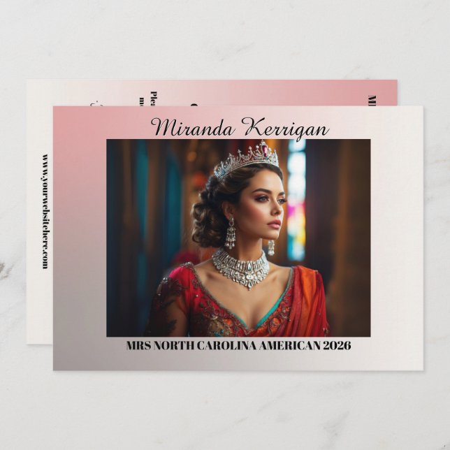 Sunset Ombre Landscape Pageant Autograph Card (Front/Back)