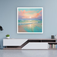 Sunset on a tranquil beach landscape