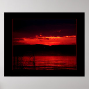 Sunset on Balaton Poster
