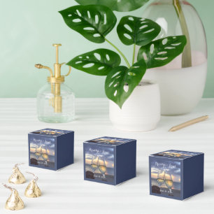 Sunset On Beach Blue Wedding Favour Boxes