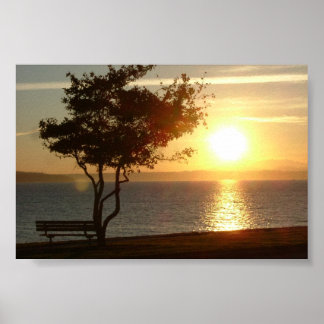 Sunset on Beach Drive Poster