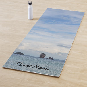 Sunset on beach ocean view Personalised name Yoga Mat