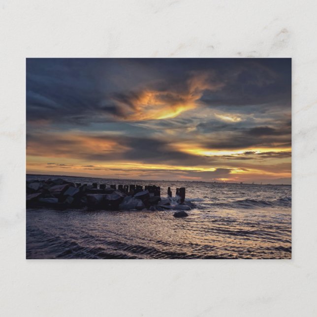 Sunset on Charleston Harbour Postcard (Front)