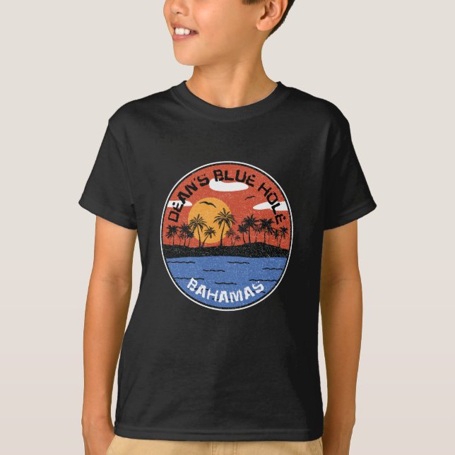 Sunset On Dean's Blue Hole Bahamas T-Shirt (Front)