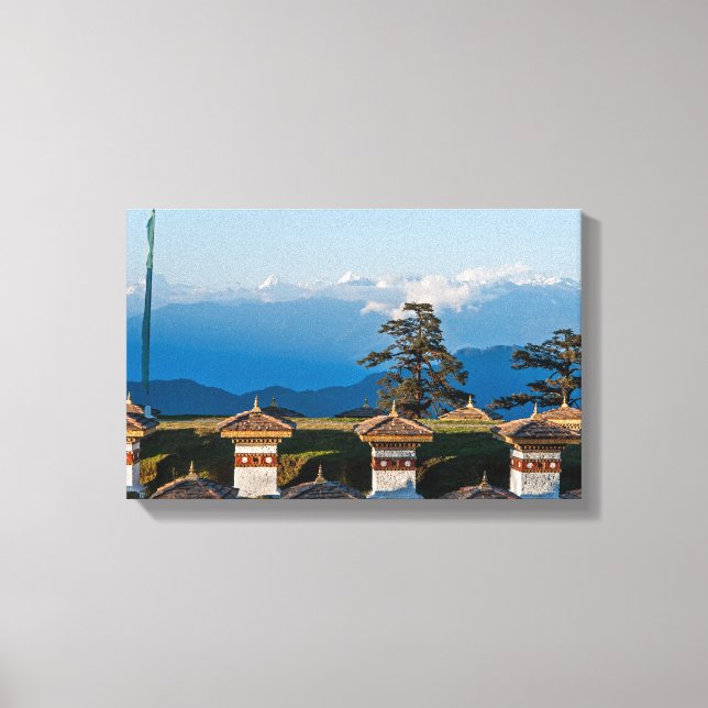 Sunset on Dochula Pass - Bhutan, Himalaya Canvas Print (Front)