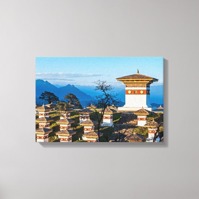 Sunset on Dochula Pass - Bhutan, Himalaya Canvas Print (Front)