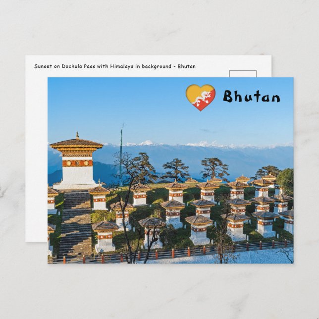 Sunset on Dochula Pass - Bhutan, Himalaya Postcard (Front/Back)