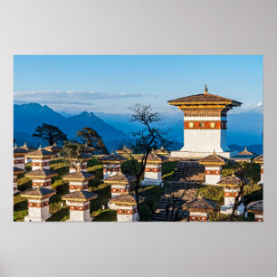 Sunset on Dochula Pass - Bhutan, Himalaya Poster