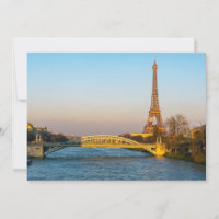 Sunset on Eiffel tower and Pont Rouelle - Paris