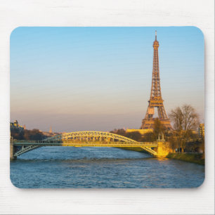 Sunset on Eiffel tower and Pont Rouelle - Paris Mouse Pad