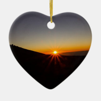 Sunset on Haleakala Volcano Ceramic Tree Decoration