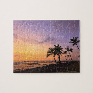 Sunset on Kahaluu Bay in Kona,Hawaii 2 Jigsaw Puzzle