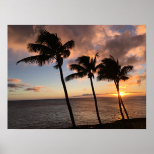 Sunset on Kauai, Hawaii Poster