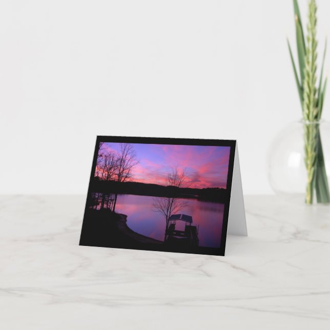 Sunset on Lake Keowee (Blank) Card (Front)