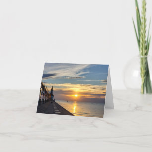 Sunset on Lake Michigan Blank Note Card