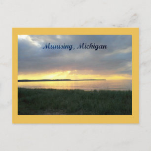 Sunset on Lake Superior in Munising, Michigan Postcard