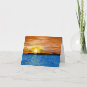 Sunset on Lake Superior with cherished memories Card