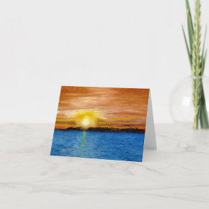 Sunset on Lake Superior with cherished memories Card